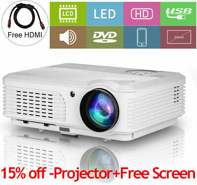 7500lm LED Projector Multimedia Video Games Home Theater HDMI 7500:1 Party US