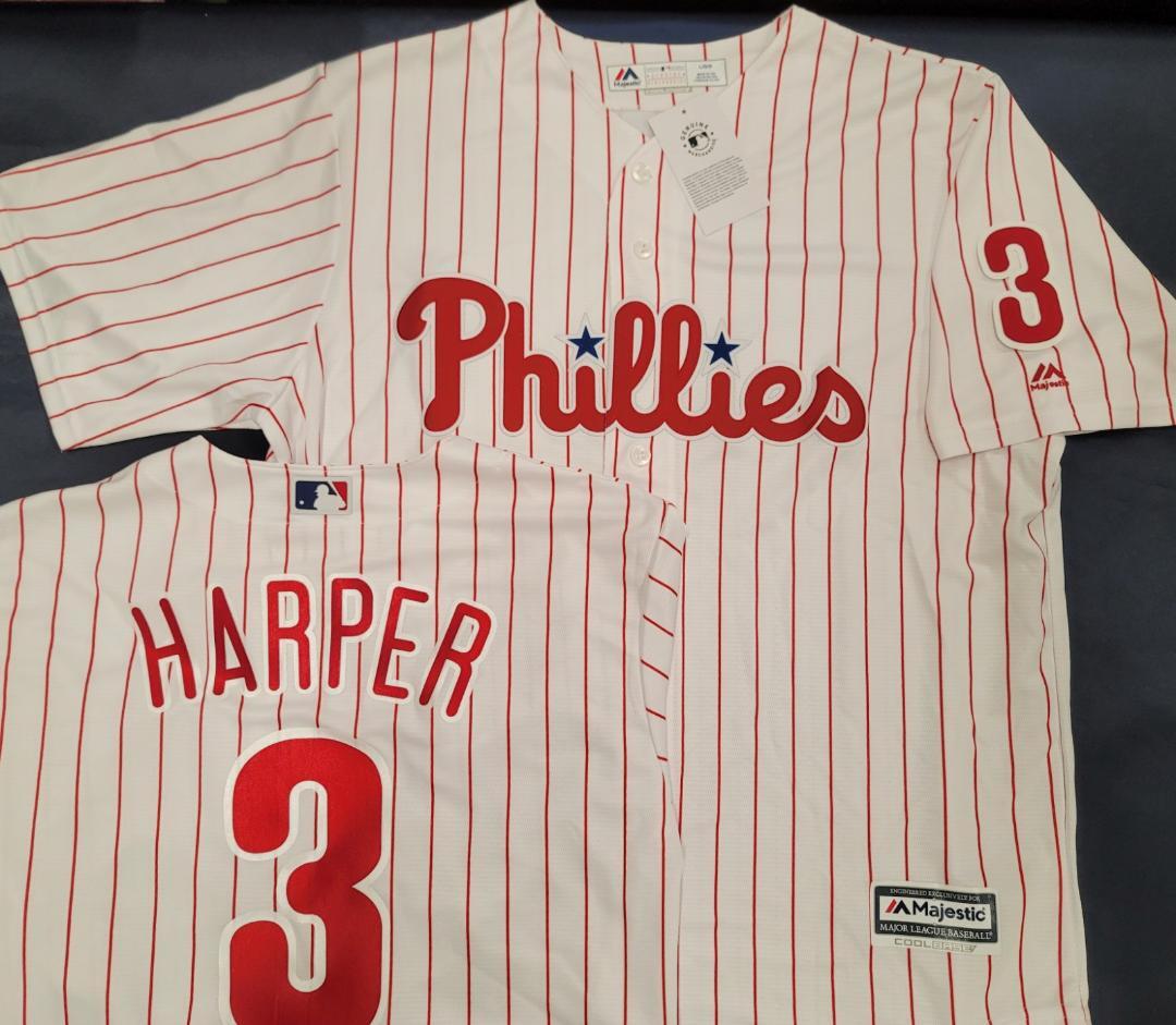 21024 Majestic Philadelphia Phillies BRYCE HARPER 100% REAL