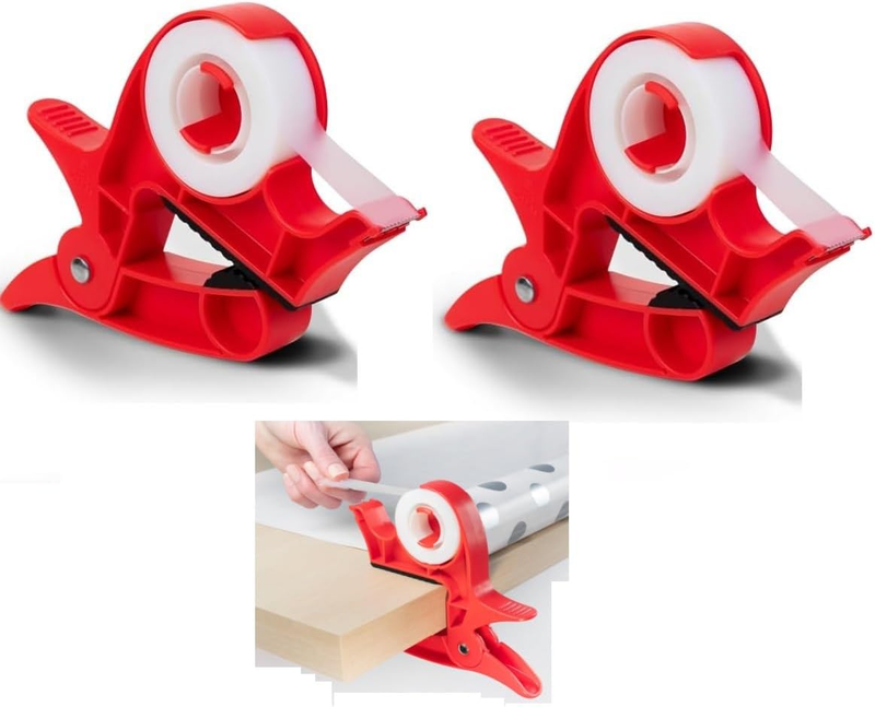 Wrapping Paper Holder Clips and Tape Dispensers, 2Pcs Gift Wrapping Paper Holder