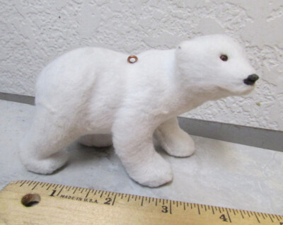 Polar Bear Figurine w hook on back so it can be an ornament also, 3 x 4 inches