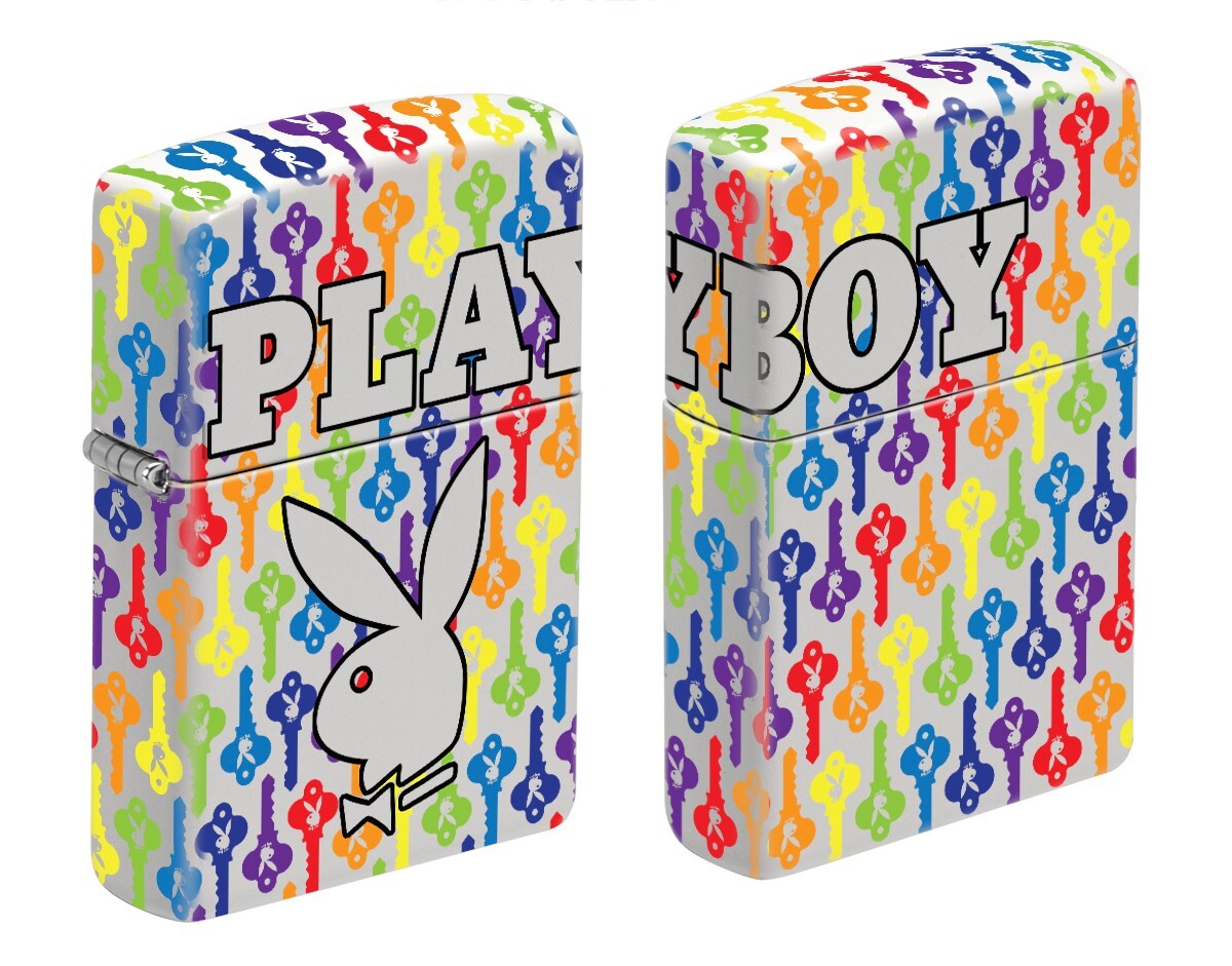 Зажигалка Zippo 46730, с рисунком кролика Playboy, Светящаяся в темноте, Двусторонняя