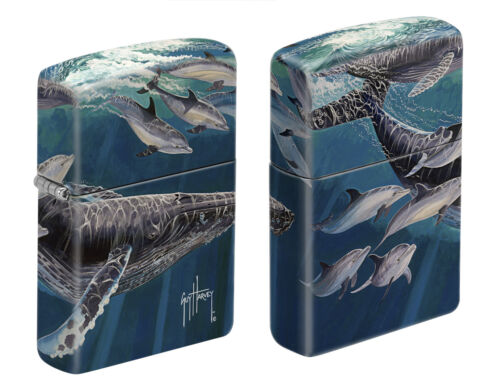 Zippo 4850,  "Guy Harvey Whale & Dolphins Design" 540 Process Finish Lighter