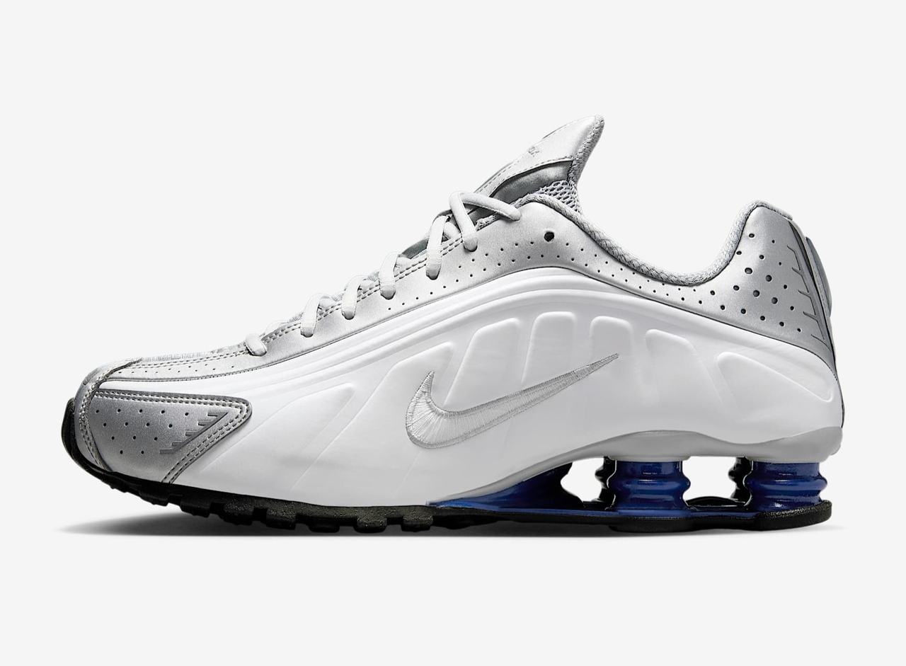 Nike Shox R4 Metallic Silver White HQ1988-102 Men US 8 - 12