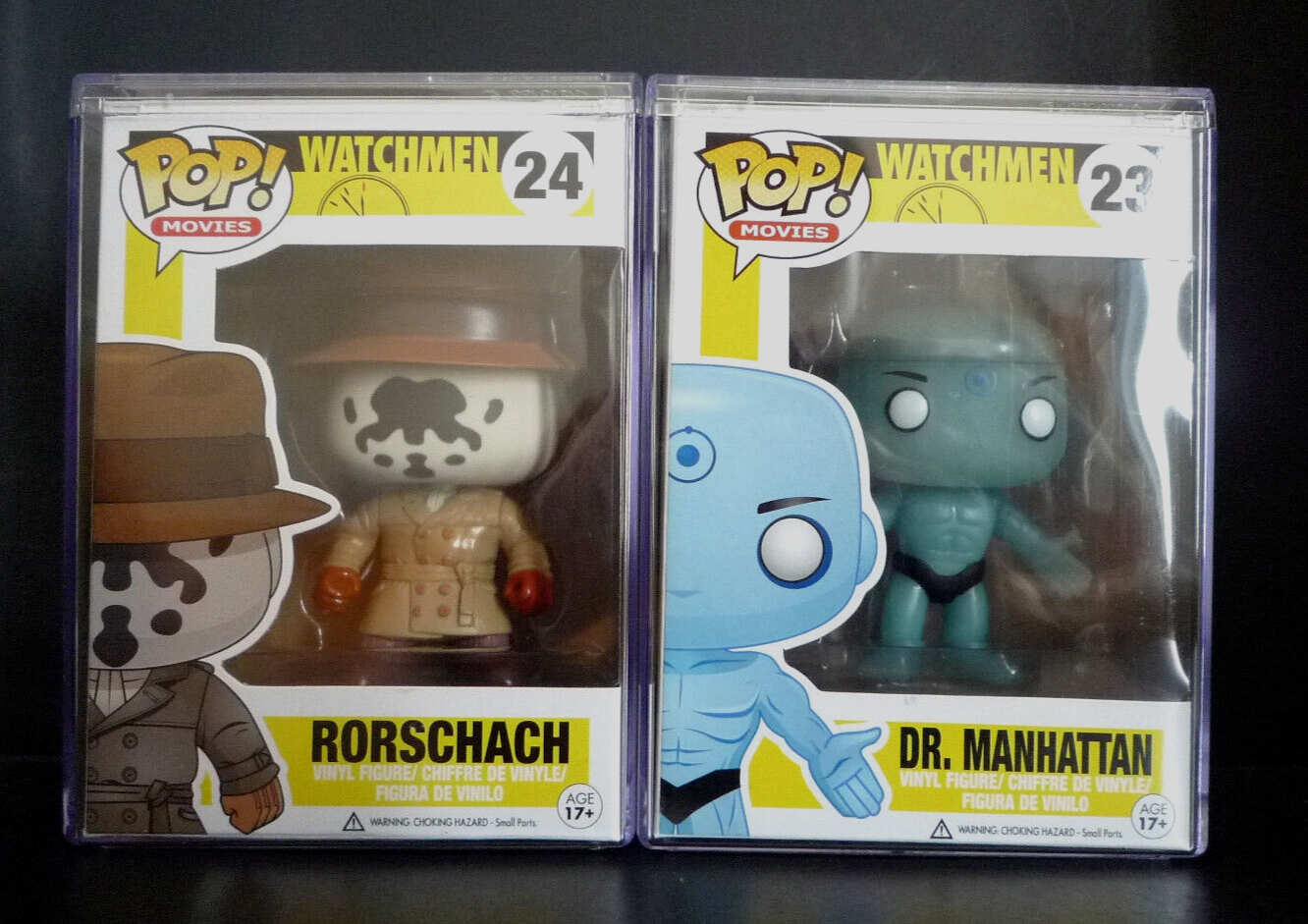 Funko Pop! Watchmen Rorschach 24 and Dr Manhattan 23 with
