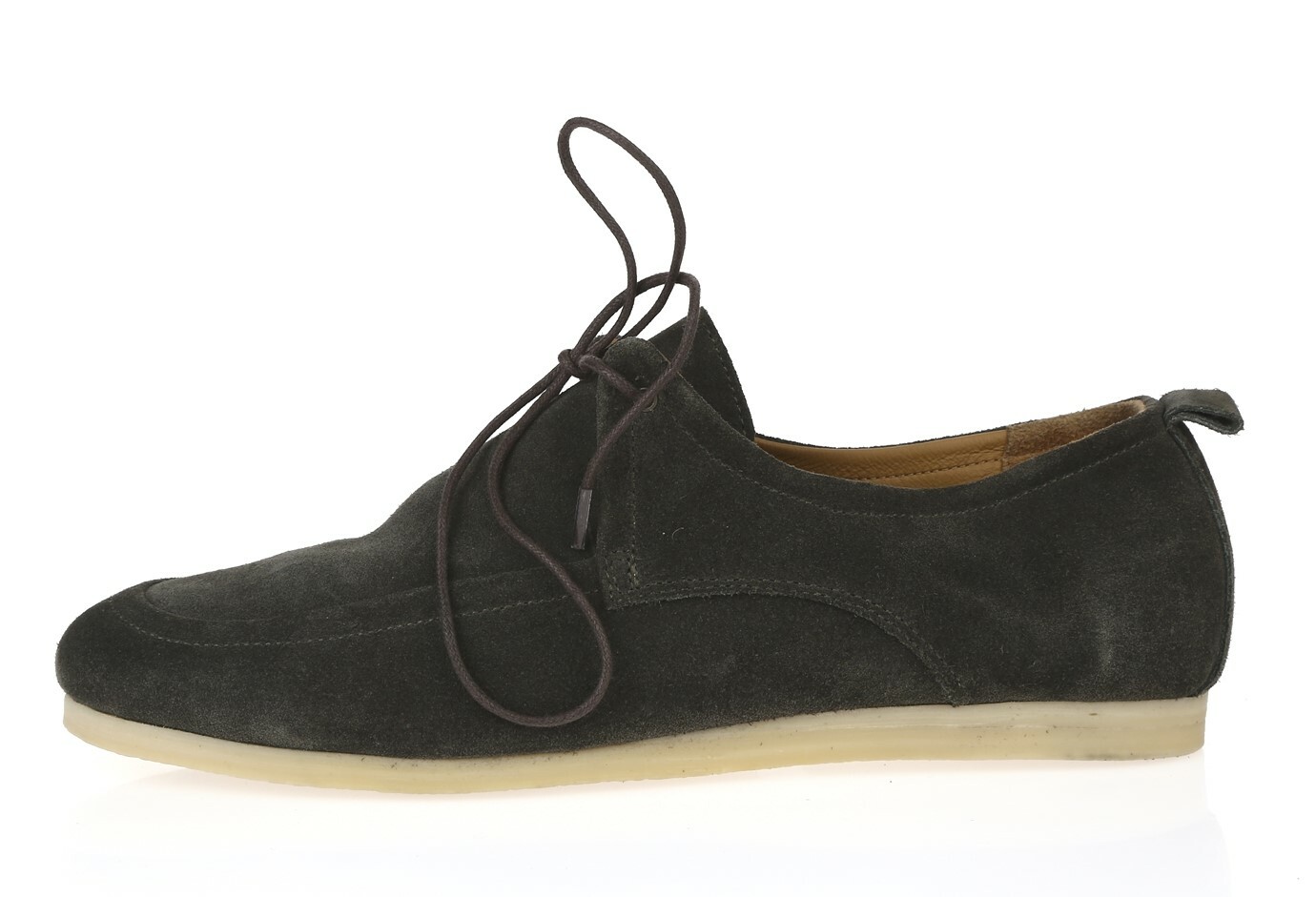 Cecilia Bringheli Dark Gray Soft Suede Lace Up Low Wedge Boat Shoes Size 36