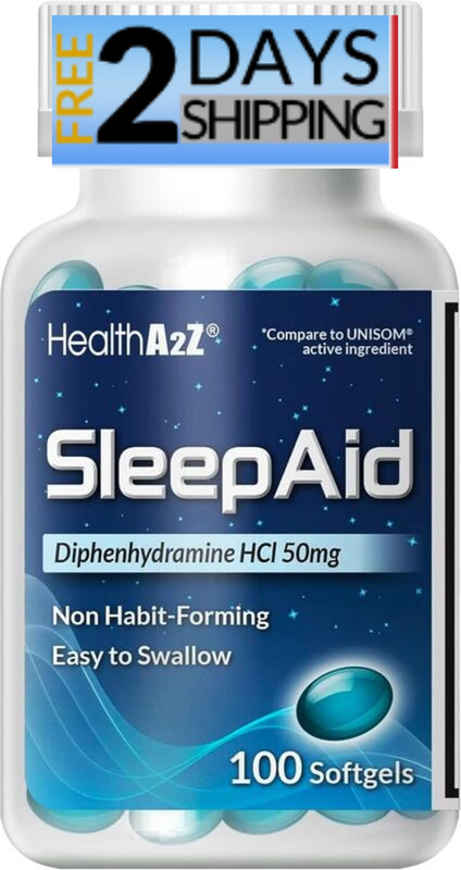 Sleep Aid, Diphenhydramine HCl 50mg, Softgels, Supports Deeper Restful Sleep