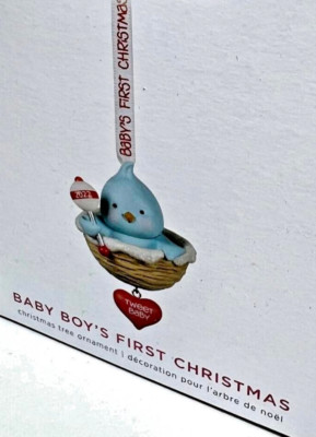 HALLMARK  ''BABY BOY'S FIRST CHRISTMAS'' TWEET BIRD ORNAMENT * NEW * FREE SHIPPING