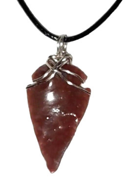 New Hand Knapped natural stone Arrowhead pendants necklaces heritage warriors