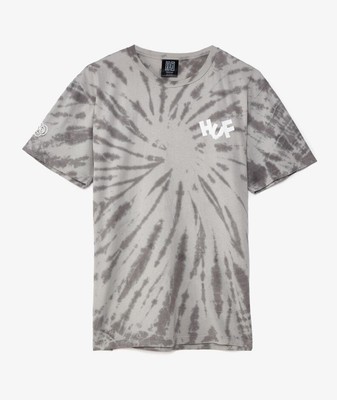 

HUF Haze Brush Tie Dye футболка мужская черная серая белая спортивная повседневная футболка, Grey, HUF Haze Brush Tie Dye T-Shirt