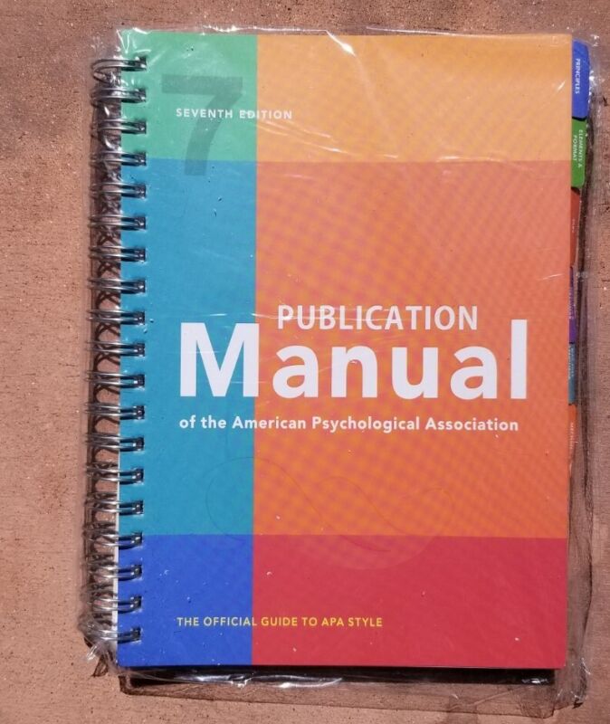 Publication Manual (Official) 7th Edition Of The American Psychological...