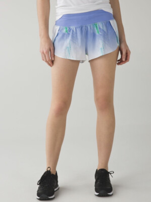 Lululemon Split Second Short II Wind Chill White Lullaby Purple Green Yellow 4