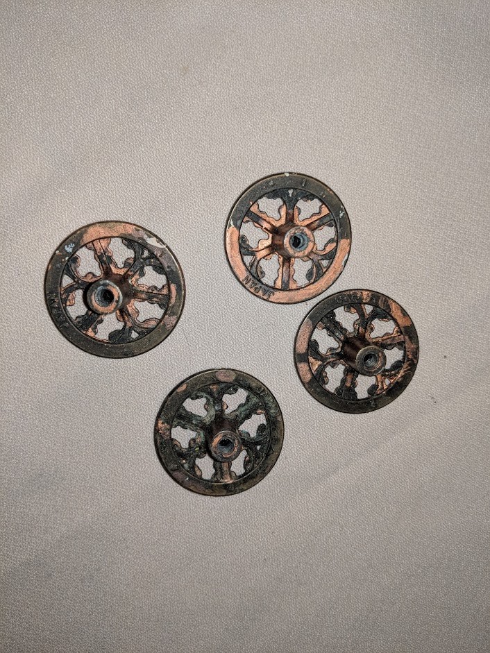 Vintage Drawer handles Set of 4 Probably Copper Made in Japan round