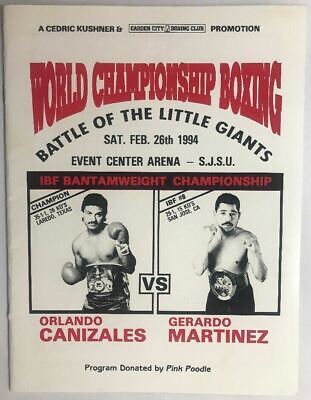 Orlando Canizales vs Gerardo Martinez program boxing SCORED / signed by STRIPPER