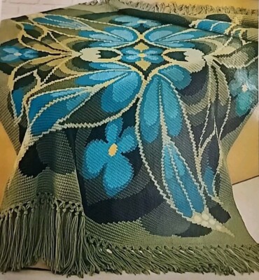 Butterfly Afghan 1970s Vintage Pattern For Knitting