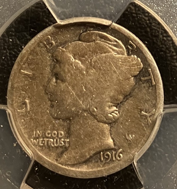 JUST REDUCED!! KEY DATE 1916-D MERCURY DIME PCGS G CLEANED