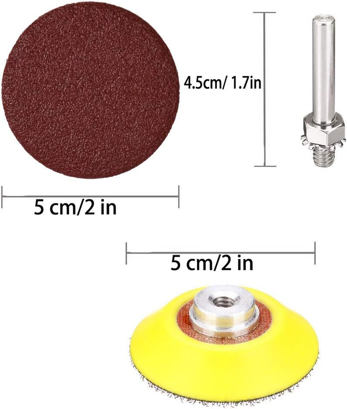 100 Pieces 2 Inch Sanding Discs, 80-3000 Grit Sandpaper with 1/4" Shank Backing