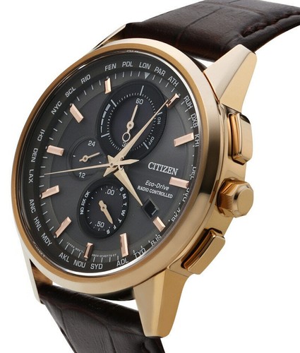 Pre-owned Citizen At8113-12h Eco-drive Chronograph Perpetual World Time