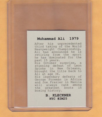 Muhammad Ali '79 Heavyweight Boxing Champion rare limited edition NYC cab card