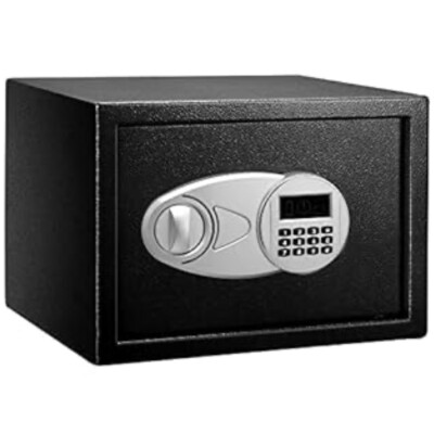 Amazon Basics Steel Security Safe Lock Box Electronic Keypad Secure Cash Jewelry