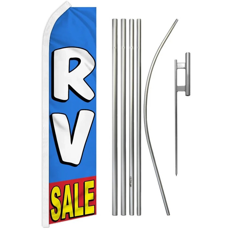 RV Sale Swooper Advertising Flag & Pole Kit