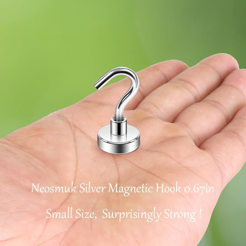 Magnetic Hooks, 25 lb+ Heavy Duty Earth Magnets with Hook for Refrigerator, Extr