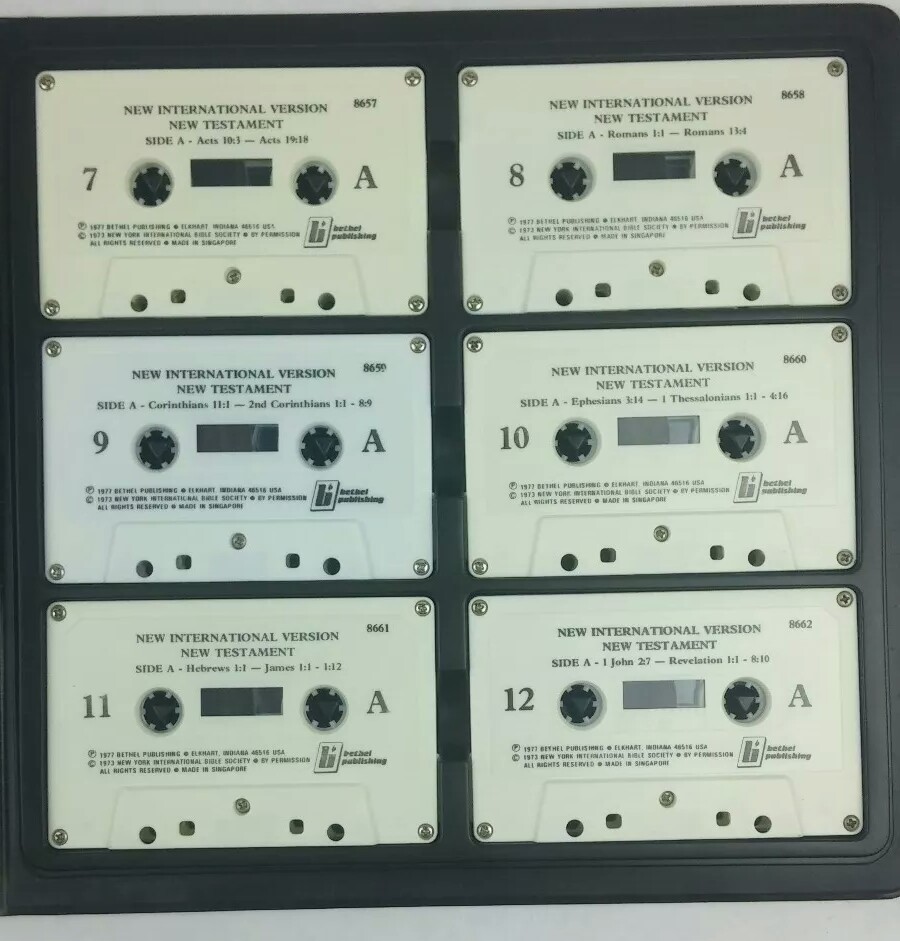 Holy Bible On Cassette 12 Tapes New Testament International By Bill Pearce