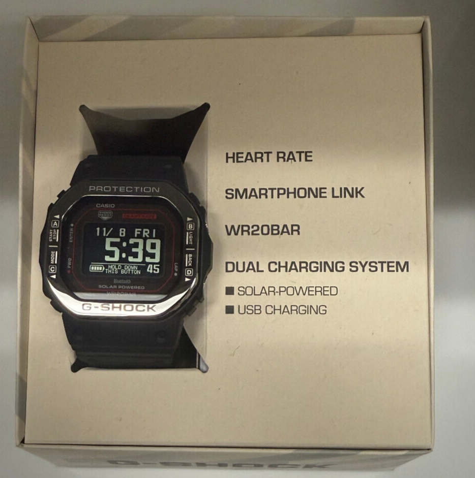 Pre-owned Casio G-shock Laser Etched Metal Black Watch Dw-h5600mb-1a4