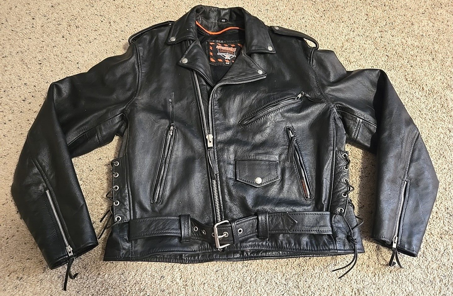 インターステイトレザー Vintage 46 Interstate Leather Black Motorcycle Jacket
