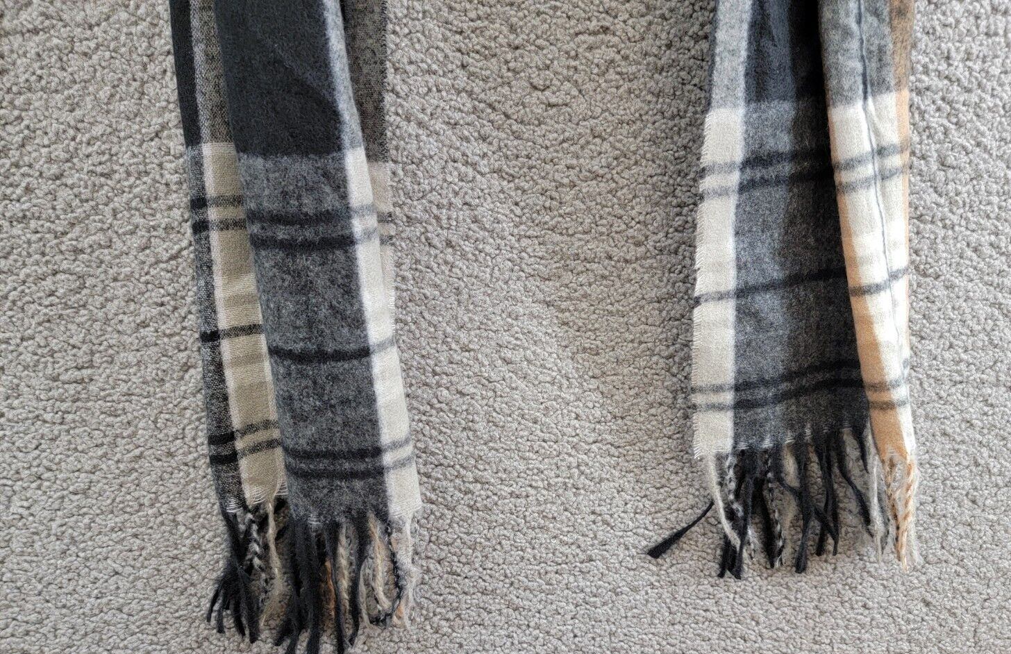 Style & Co. Soft Plaid Fringe-Trim Scarf Women's One Size Black Neutral - Picture 11 of 13