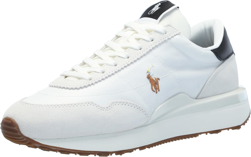 Polo Ralph Lauren Mens Train 89 Suede-Paneled Sneakers