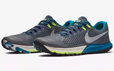 Nike Air Zoom Terra Kiger 4 Dark Grey Silver Blue 880563-005 sz 7 Men's Trail