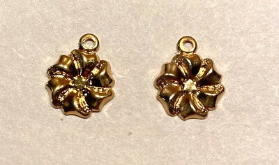 36x Gold Plate Small Flower Charm Shape- NOS- with hole for hanging