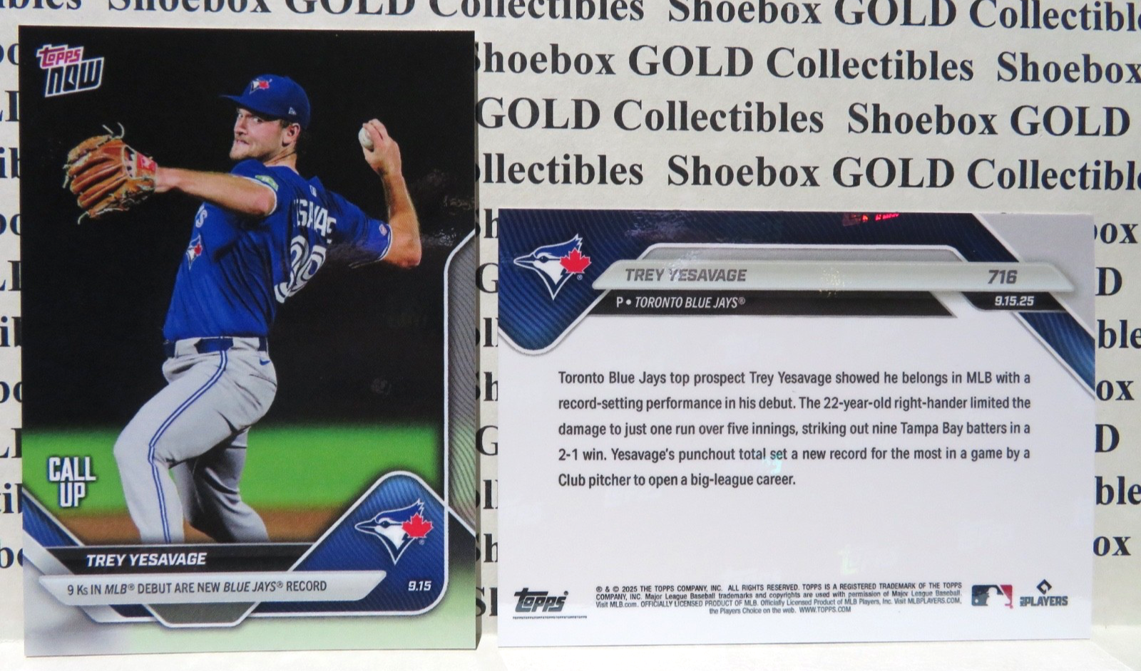 TREY YESAVAGE, 2025 MLB Topps NOW ROOKIE Call-Up Card #716, Ltd to