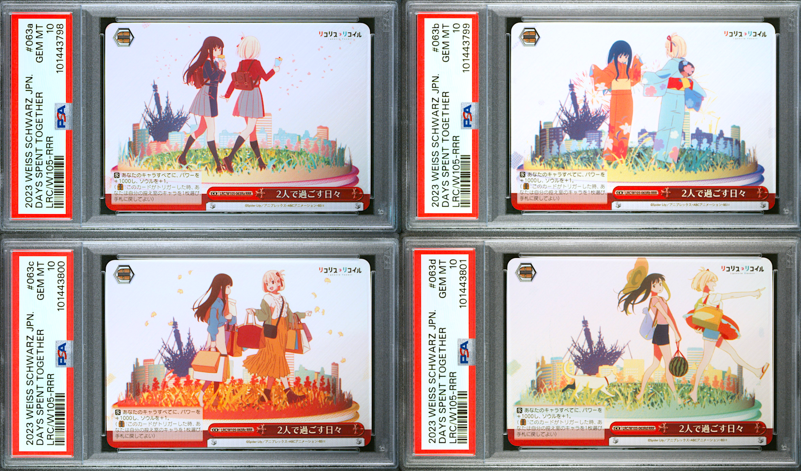 PSA 10 Weiss Schwarz Lycoris Recoil Chisato Takina Day Spent
