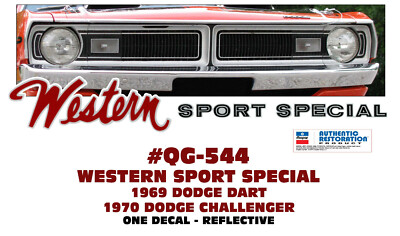 QG-544 1969 DODGE DART & 1970 CHALLENGER - WESTERN SPORT SPECIAL - ONE DECAL