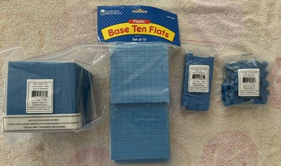 Learning Resources Base Ten Starter Set Plastic Blue 100 Units 30 Rods 10 Flats
