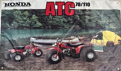 Honda ATC 70 110 ATC 3x5ft FLAG BANNER DRAPEAU MAN CAVE GARAGE TRIKE