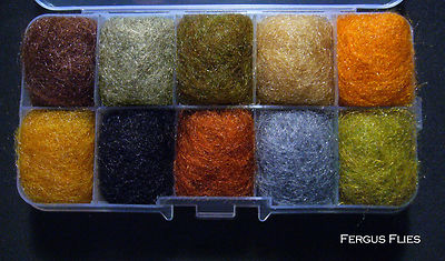 Antron Dubbing Dispenser Box Fly Tying - The bug box. Natural colors  Worldwide!