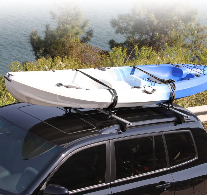 135LB Kayak Saddle, Aluminum Rustless Kayak Roof Rack with 1.5" Width Tie down S