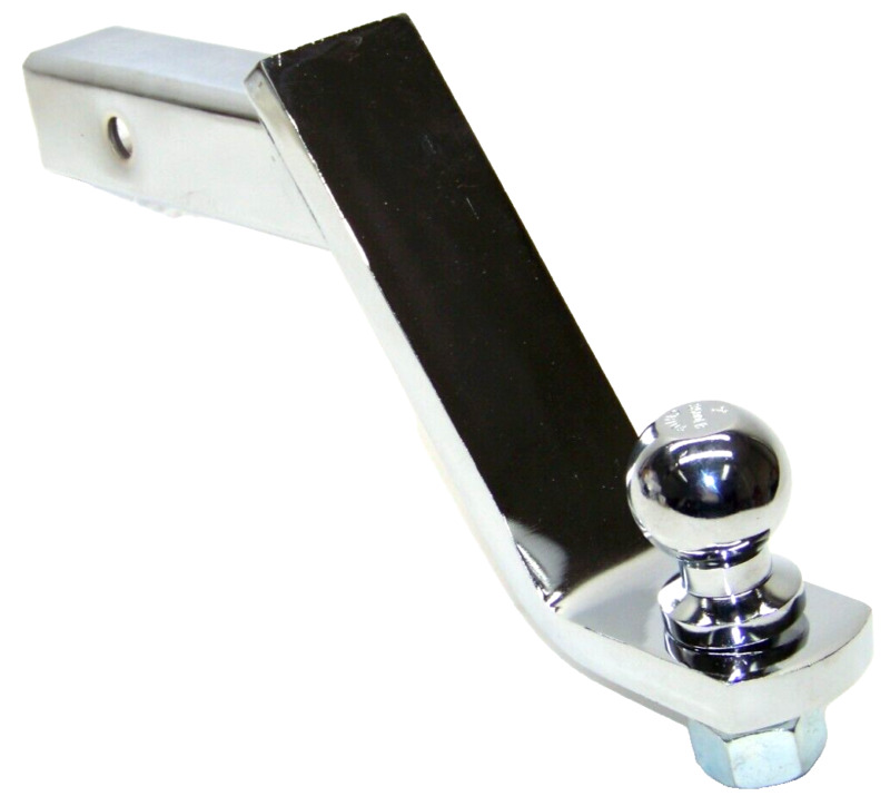 4" Drop Hitch Receiver Chrome Trailer Ball Mount 2" Receiver With 1-7/8" Ball