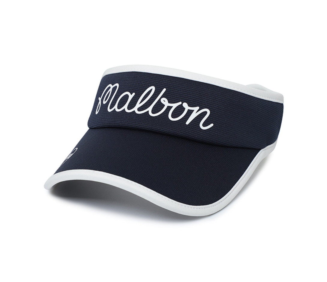 MALBON GOLF ★ Detachable Fur Knit Visor ★ WOMAN Malbon Golf Claire Visor Pageant Blue | TRENDYGOLFUSA.COM
