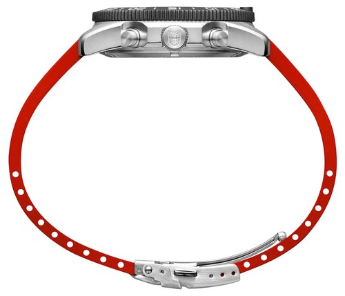 Pre-owned Luminox Pacific Diver Chronograph Red Rubber Day/date Mens Watch Xs.3155
