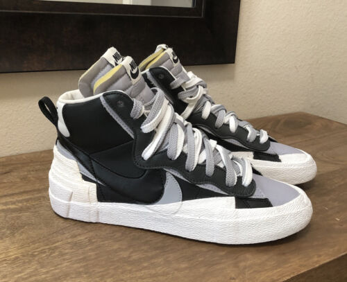 New Nike Sacai Blazer Mid black / grey / white men's 7.5 New Nike Sacai Blazer Mid black / grey / white men's 7.5