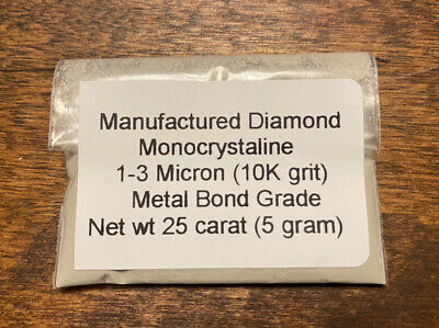 Diamond Powder 5 grams polishing lapidary 1-3 micron monocrystalline 10,000 grit