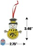 Iowa Hawkeyes Snowman Metal Christmas Ornament