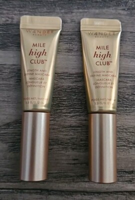 Set Of 2 Wander Beauty Mile High Club Mascars Jet Black Mini .12oz NEW