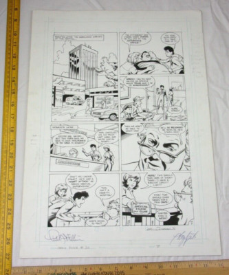 SPEED RACER 1980s ORIGINAL comic book art SIGNED by all #30 p 7 RARE Pops Trixie