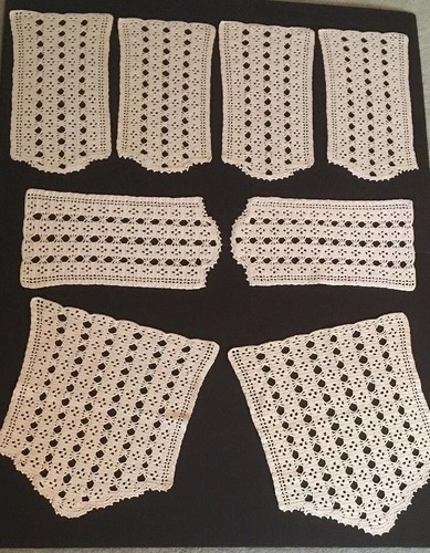 Antique Handmade Lace 8 Piece Table Place Mats In Light Brown Table Doilies