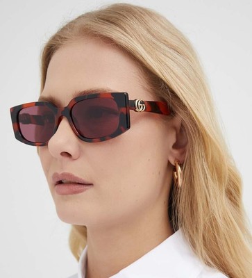 Pre-owned Gucci Gg1534s-006 Orange Sunglasses In Purple