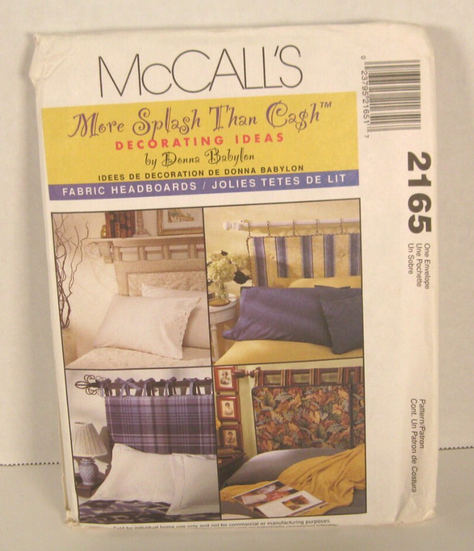 McCall's Decorating Ideas 2165 Fabric Headboards in 4 Styles Pattern